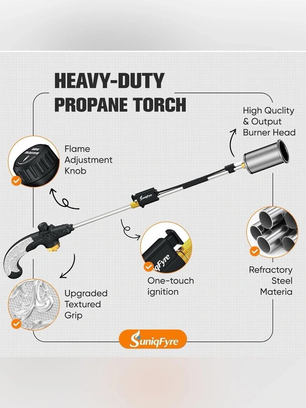 Propane Torch Weed Burner, CSA Certified Adjustable Flame Weed Detachable Handle